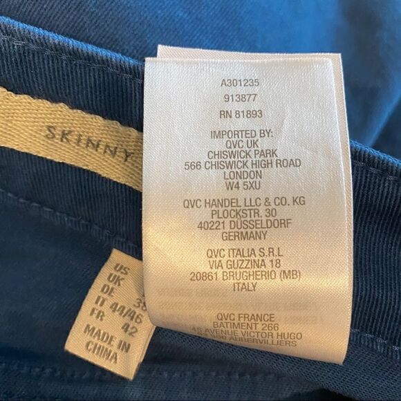 LOGO Sz 8 Blue Casual Skinny Leg Side Ankle Zippers Pants - Picture 7 of 8